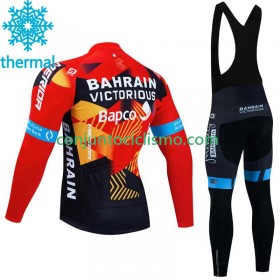 Conjunto Maillot + Culotte largo con tirantes Invierno Termico Bahrain Victorious 2023